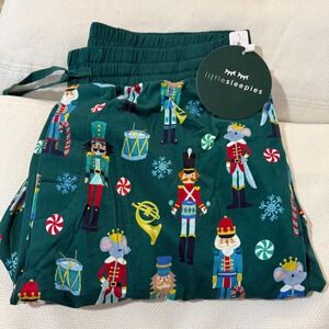 NWT Little Sleepies March Nutcracker PJ pajama Pants Green Christmas Holiday z0